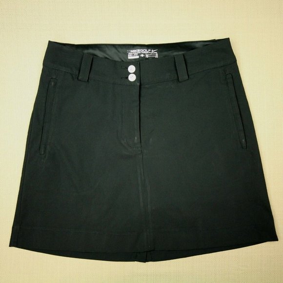 Nike Pants - Nike Golf Dri Fit Modern Rise Tech Skort Women's Size 4 Black Zip Pockets